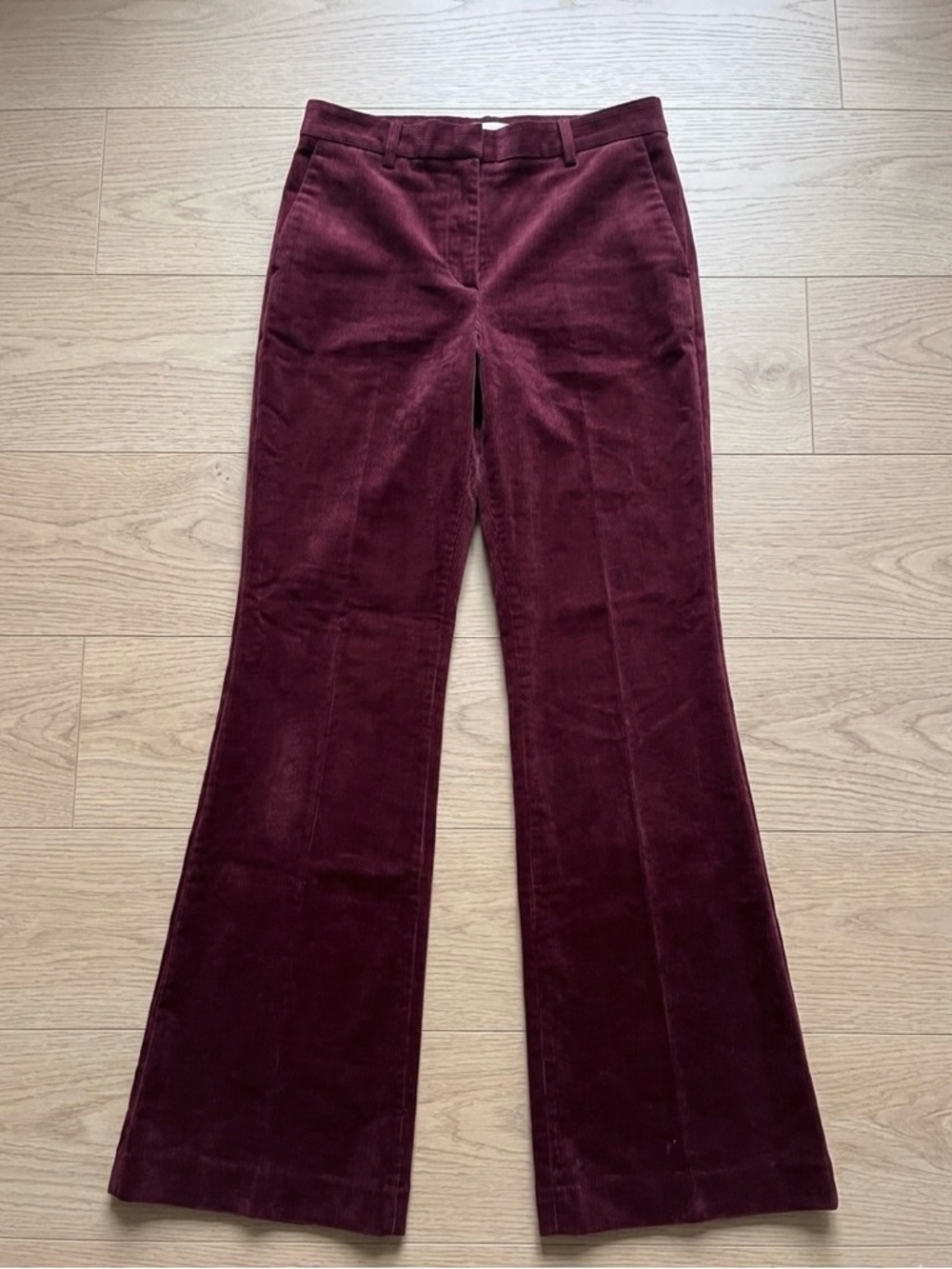 Express Velvet Boot Flare Pant in Deep Burgundy (only pant) - Picture 4 of 6